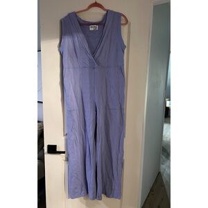 BUCKETLIST Purple Jumpsuit V-Neck Wide Leg